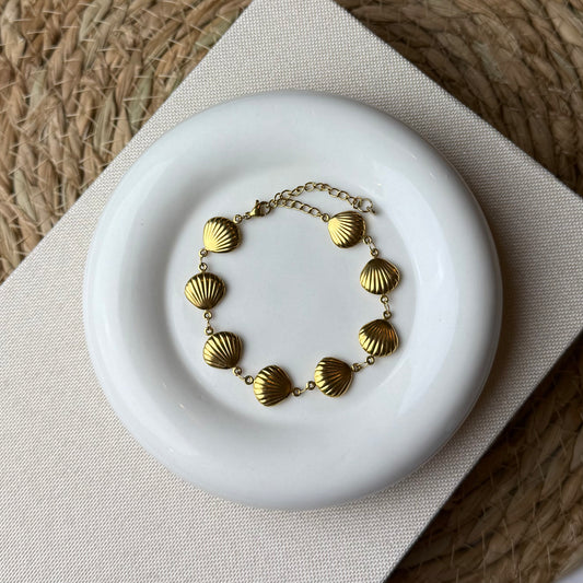 Armband schelpen - Goud