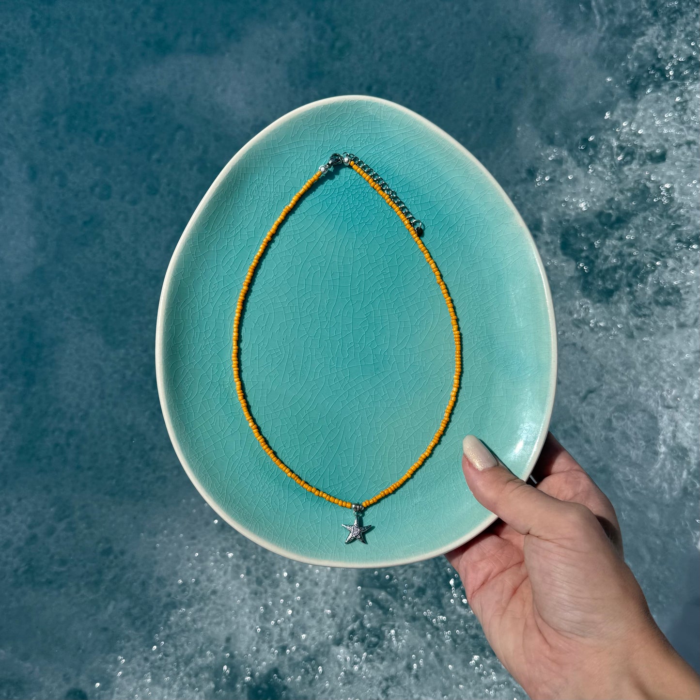 Kralenketting zeester - Zilver